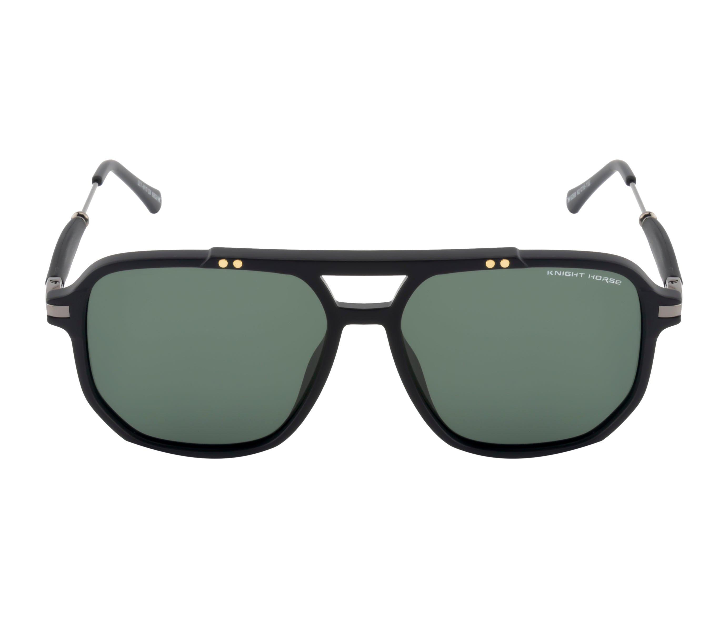 Knight Horse Polarized Black Double-Bar Sunglasses