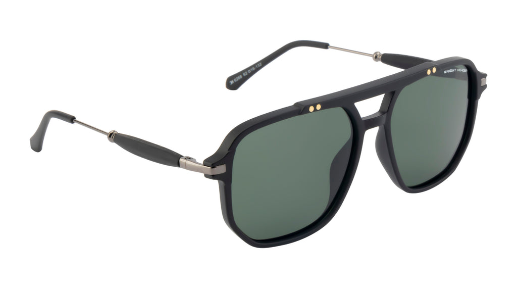 Knight Horse Polarized Black Double-Bar Sunglasses