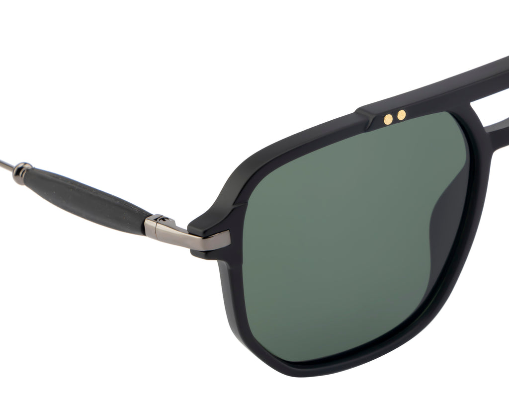 Knight Horse Polarized Black Double-Bar Sunglasses