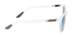 Crystalwave Shades: Sunglasses In Transparent White With Blue Polarized Lens