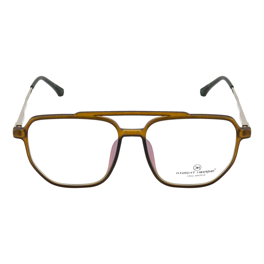 Men’s Designer Eyeglass Frames - Gloss Brown, Modern Look