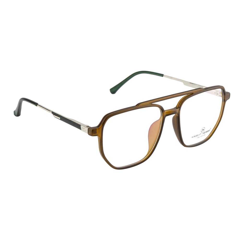 Men’s Designer Eyeglass Frames - Gloss Brown, Modern Look