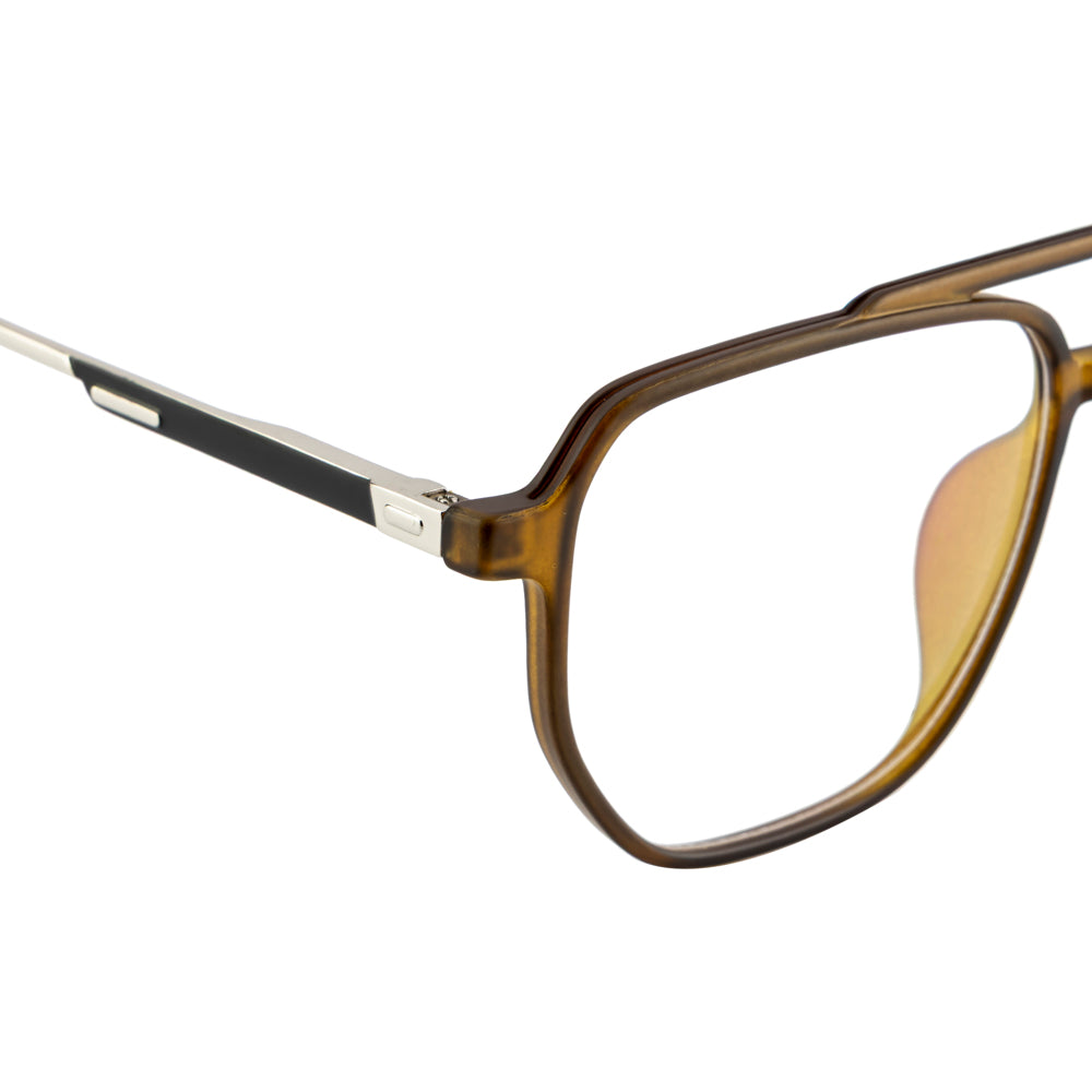 Men’s Designer Eyeglass Frames - Gloss Brown, Modern Look