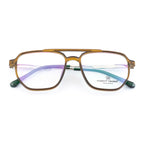 Men’s Designer Eyeglass Frames - Gloss Brown, Modern Look