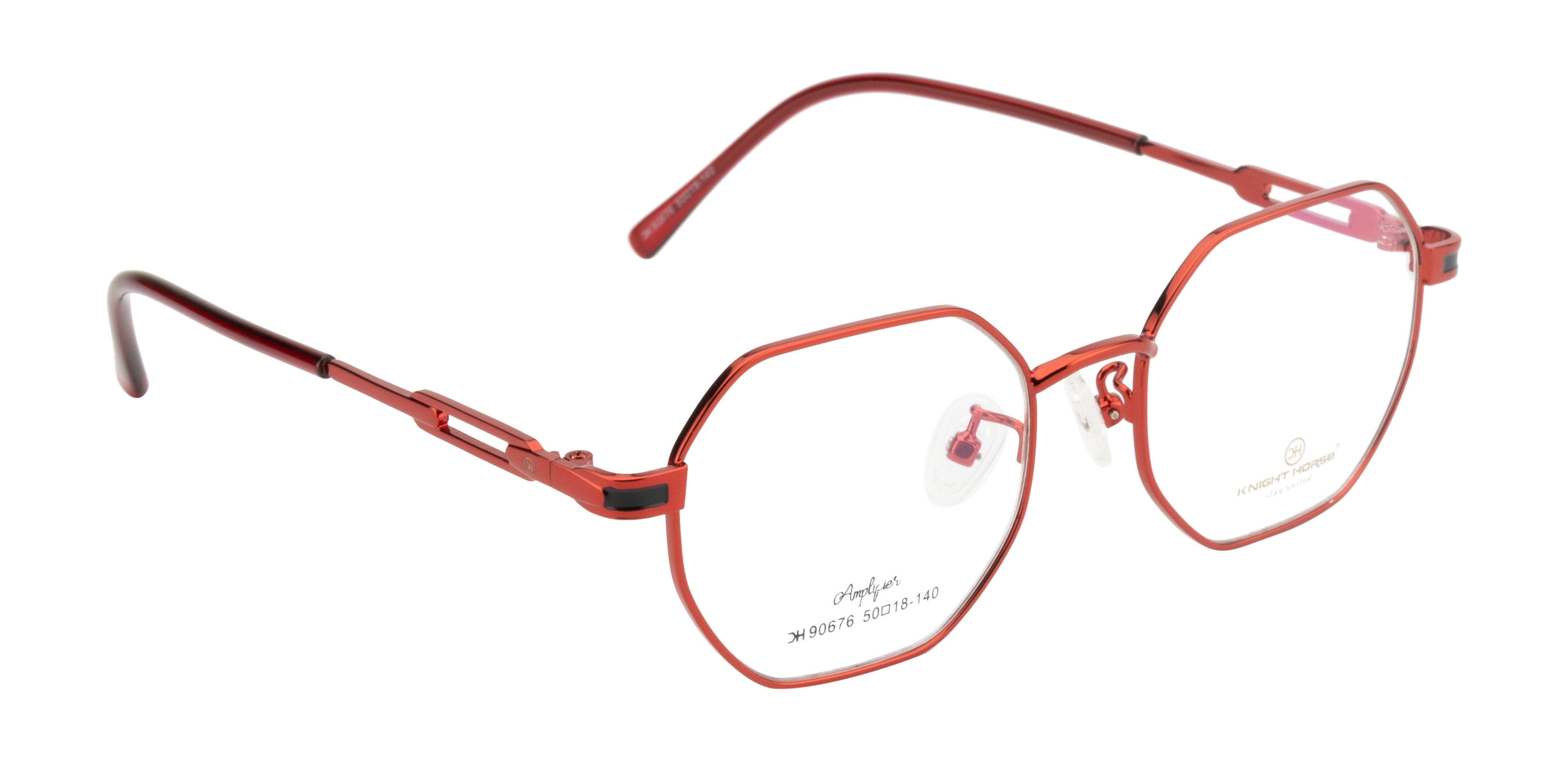 Metal Eyewear In Octagonal Shape | Red Color