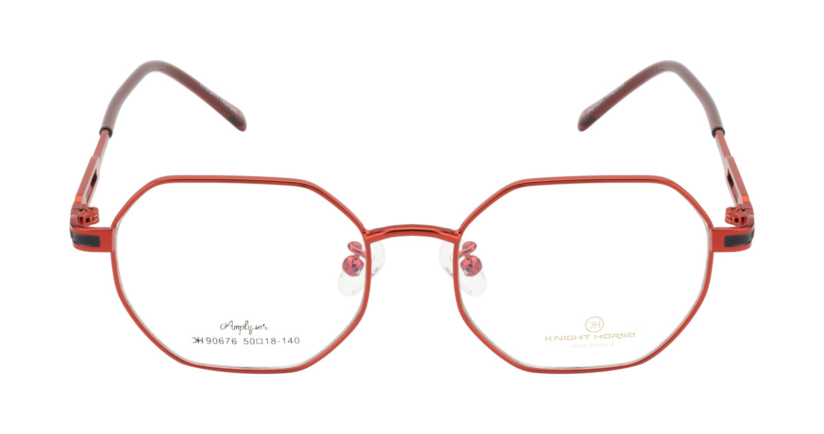Metal Eyewear In Octagonal Shape | Red Color