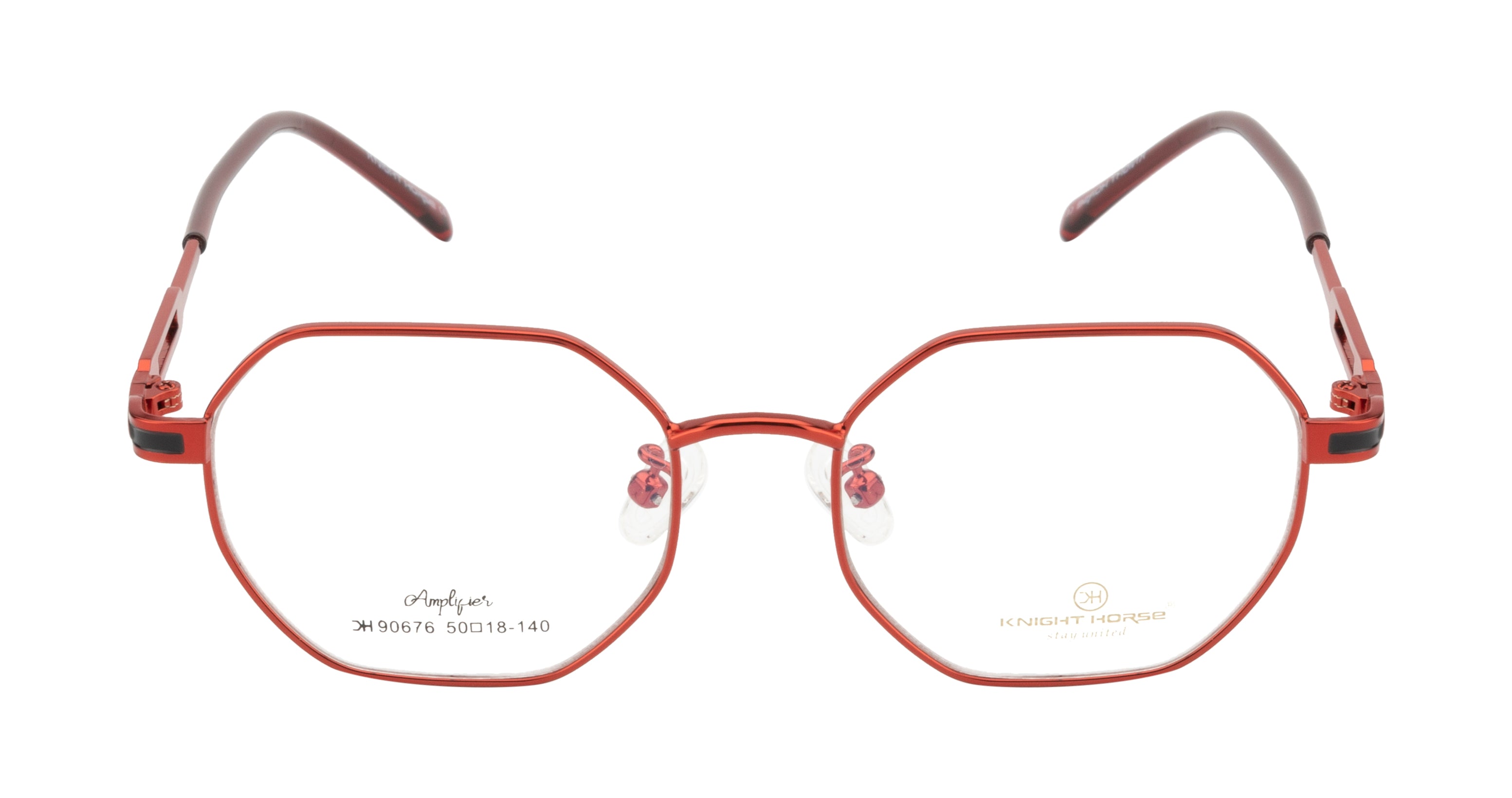 Metal Eyewear In Octagonal Shape | Red Color