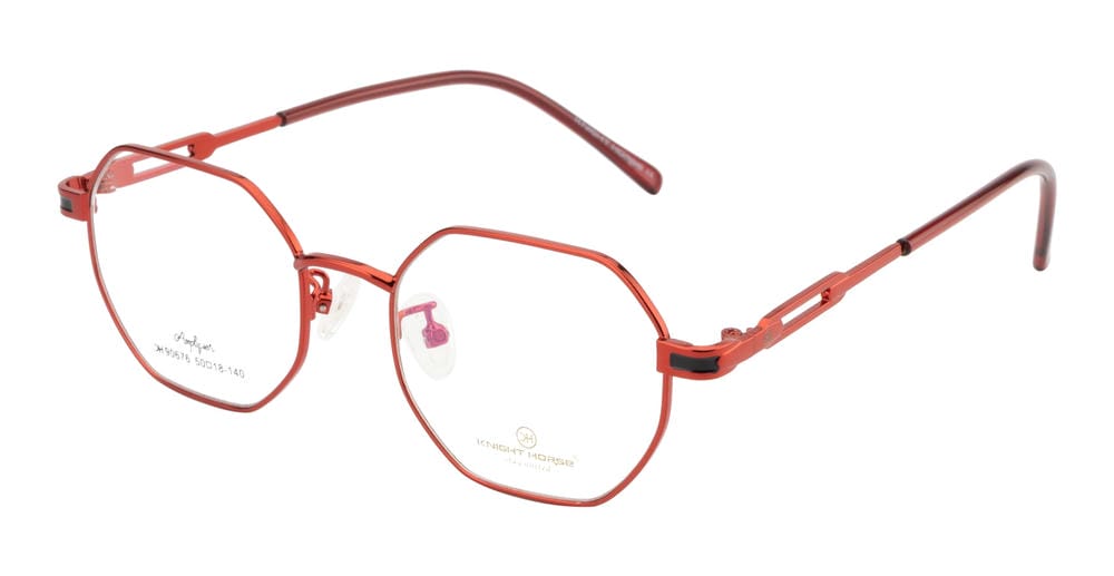 Metal Eyewear In Octagonal Shape | Red Color