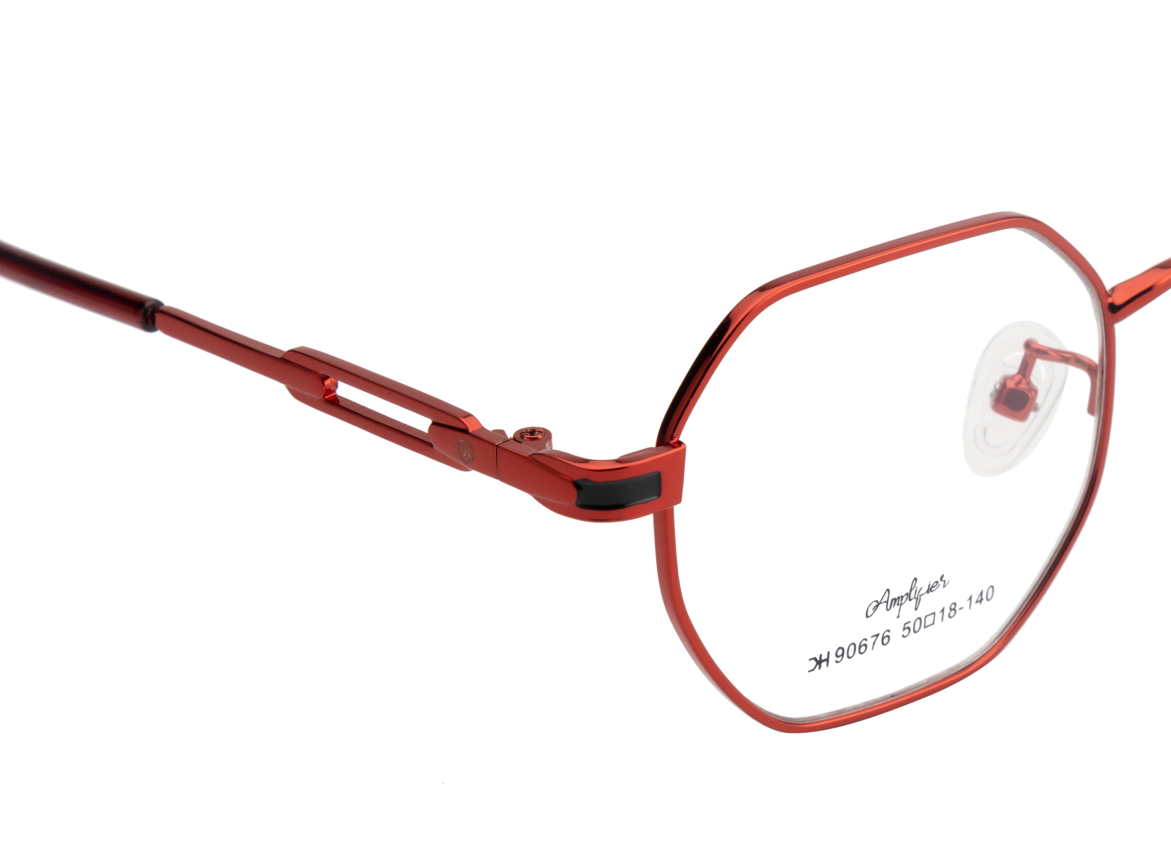Metal Eyewear In Octagonal Shape | Red Color