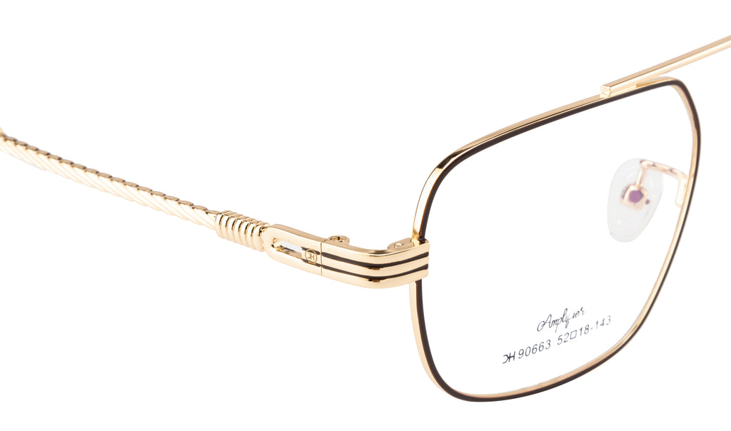 Knight Horse Men’s Premium Metal Eyewear Frame | Golden & Brown Premium Look