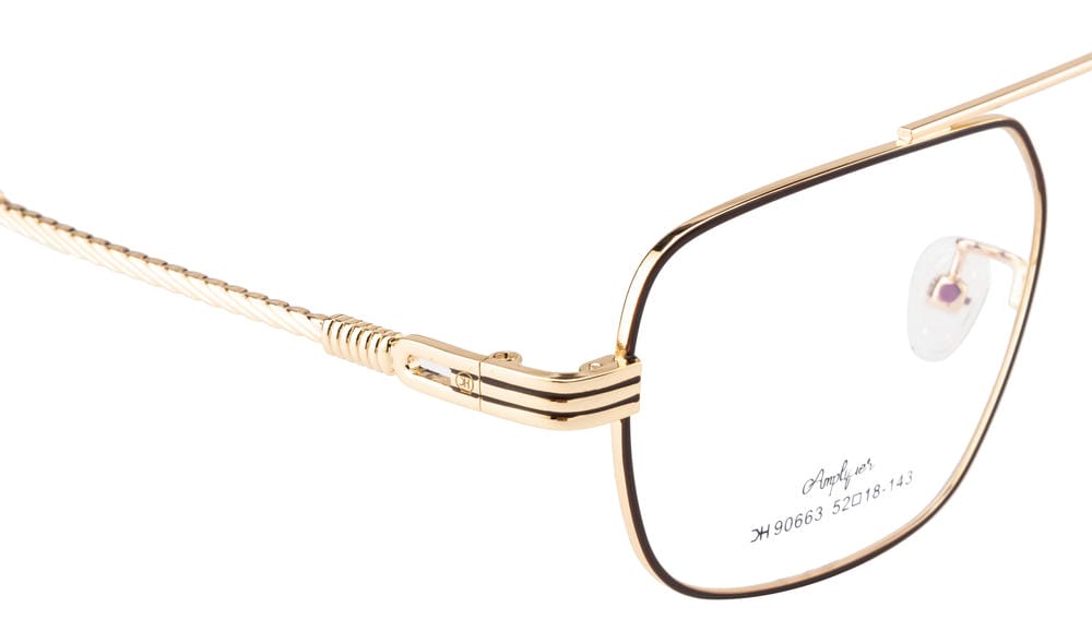 Knight Horse Men’s Premium Metal Eyewear Frame | Golden & Brown Premium Look