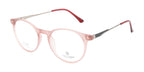 Fashionable Round Eyeglasses - Transparent Red Matte | With Spring | Women