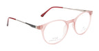 Fashionable Round Eyeglasses - Transparent Red Matte | With Spring | Women