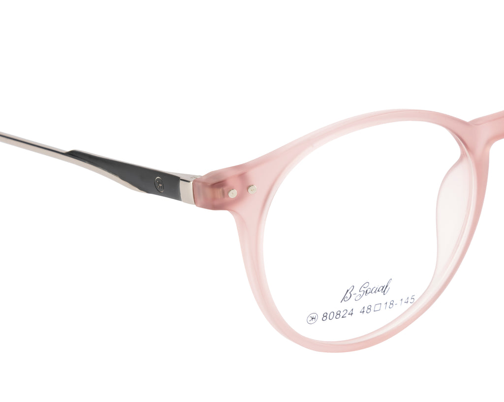 Fashionable Round Eyeglasses - Transparent Red Matte | With Spring | Women