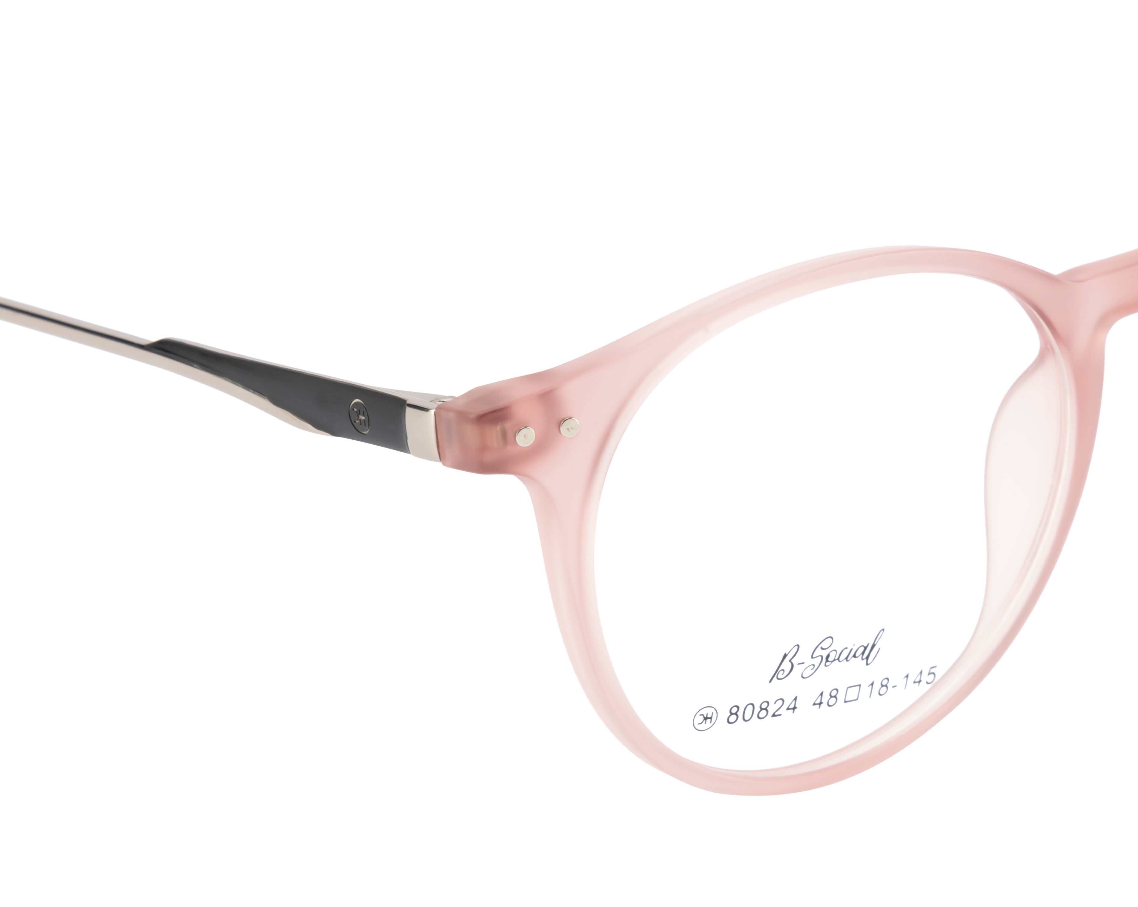 Fashionable Round Eyeglasses - Transparent Red Matte | With Spring | Women