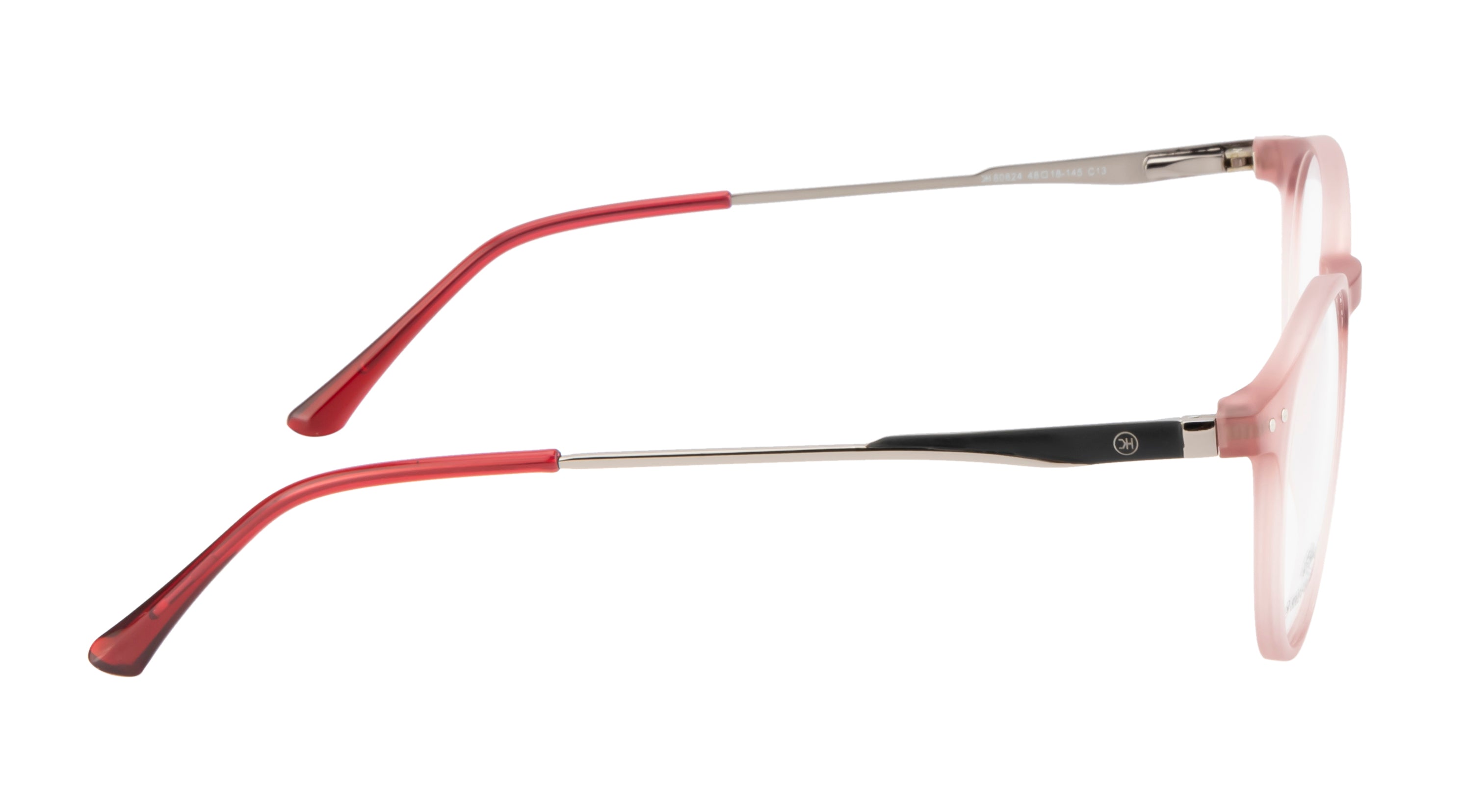 Fashionable Round Eyeglasses - Transparent Red Matte | With Spring | Women