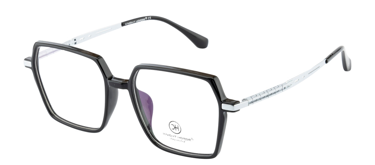 Unisex Titanium Geometric Frame in Black
