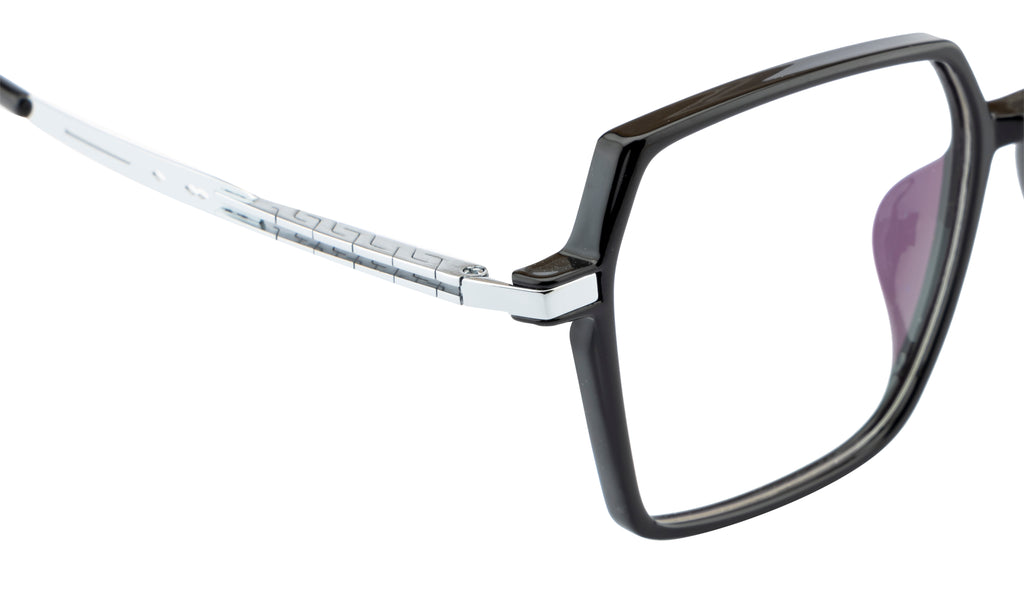 Unisex Titanium Geometric Frame in Black