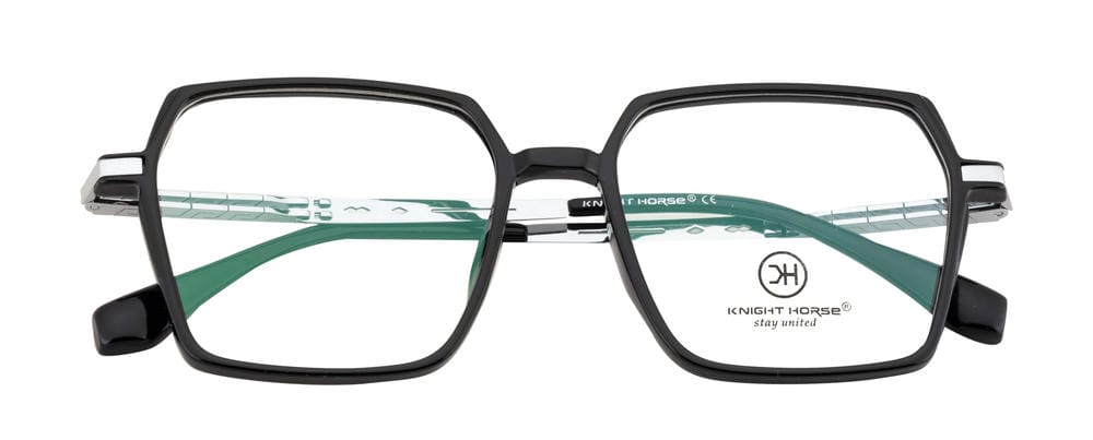 Unisex Titanium Geometric Frame in Black