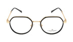 Gold Metal Geometric Frame with Black TR90 Rim