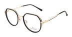 Gold Metal Geometric Frame with Black TR90 Rim