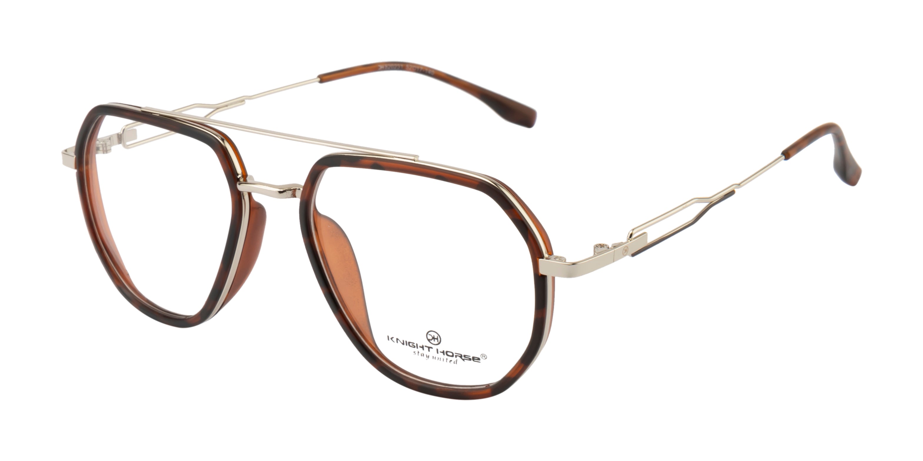 SilverEdge Geo: DA Brown & Silver | Double Bar Frame
