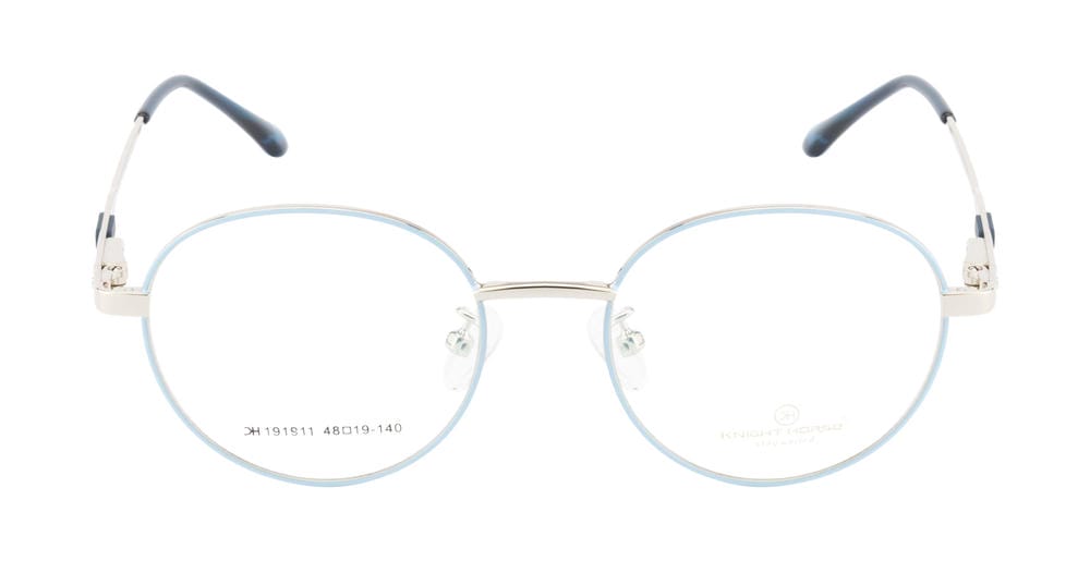 Premium Round Metal Eyewear Frames | Elegance Redefined In Blue And Silver