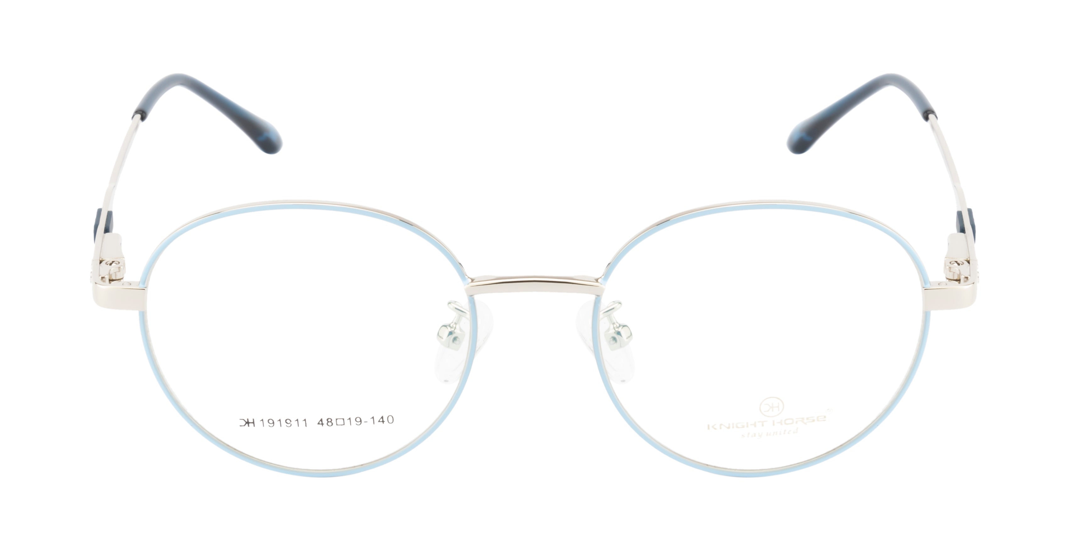 Premium Round Metal Eyewear Frames | Elegance Redefined In Blue And Silver