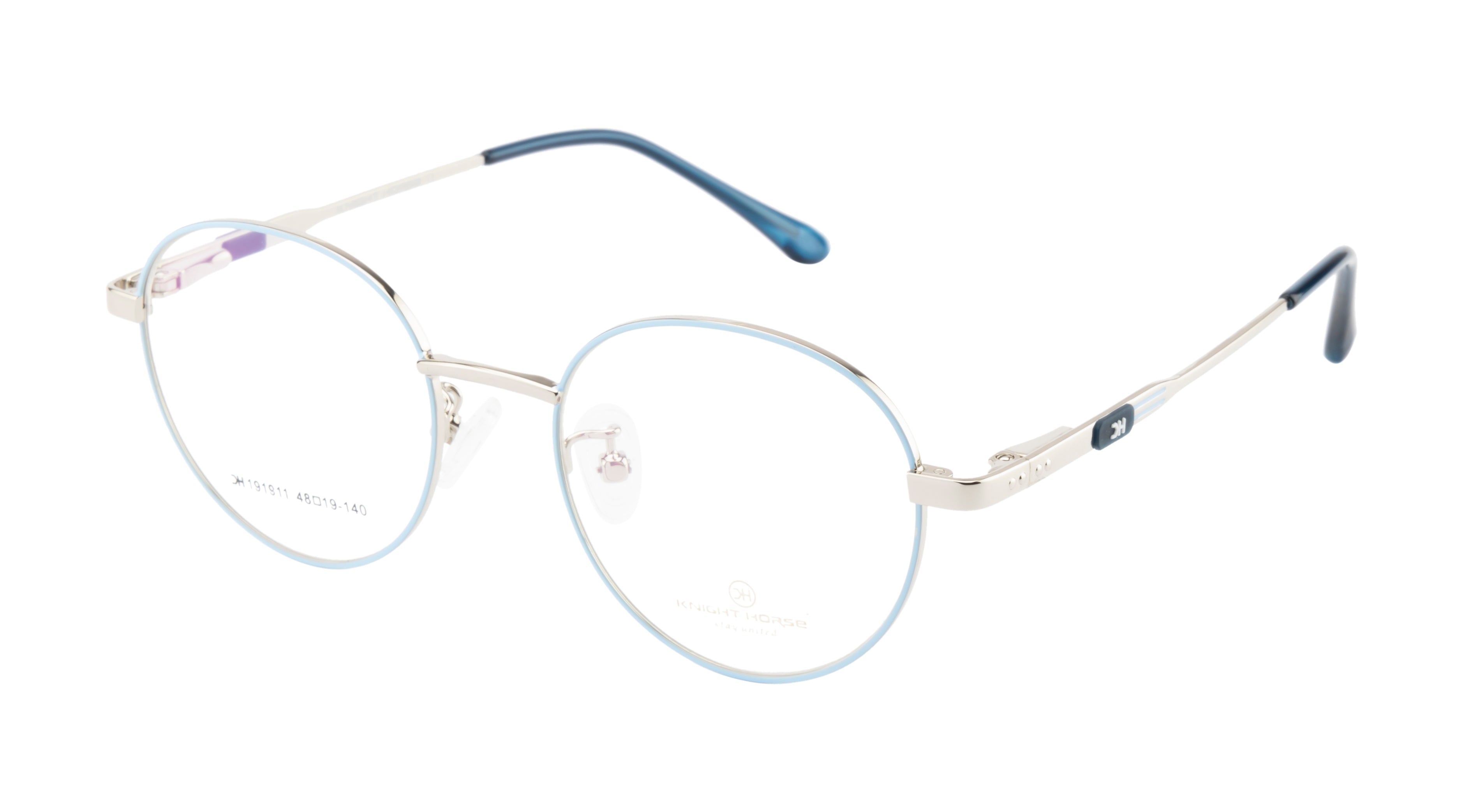 Premium Round Metal Eyewear Frames | Elegance Redefined In Blue And Silver