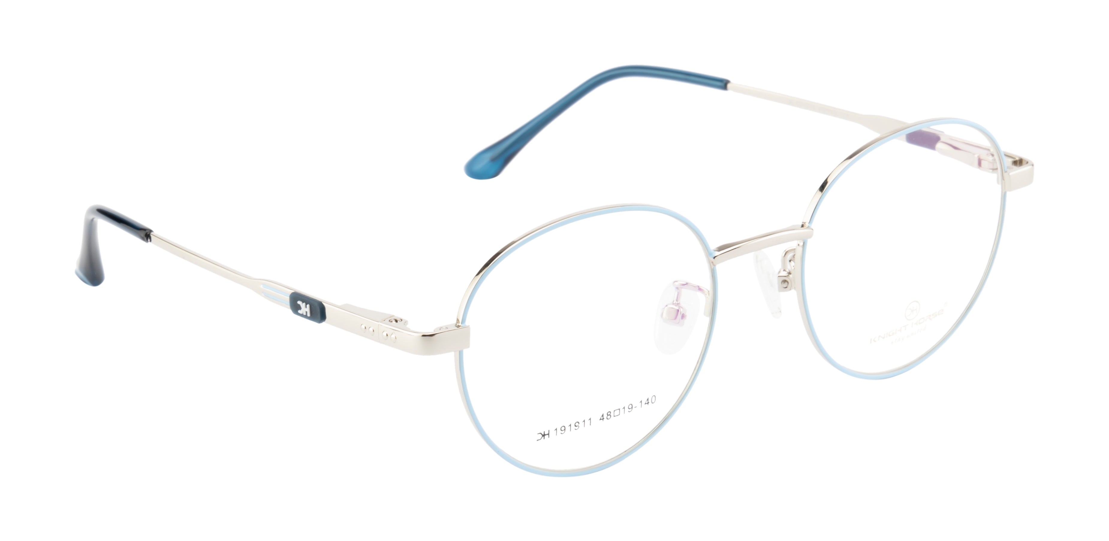 Premium Round Metal Eyewear Frames | Elegance Redefined In Blue And Silver