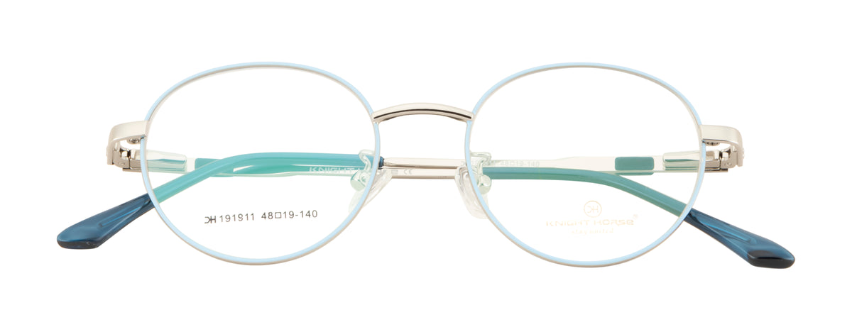 Premium Round Metal Eyewear Frames | Elegance Redefined In Blue And Silver