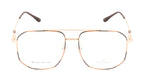 Hexagon-Shaped Gold Metal Eyewear Frame With A Double Bar Design