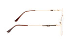 Hexagon-Shaped Gold Metal Eyewear Frame With A Double Bar Design