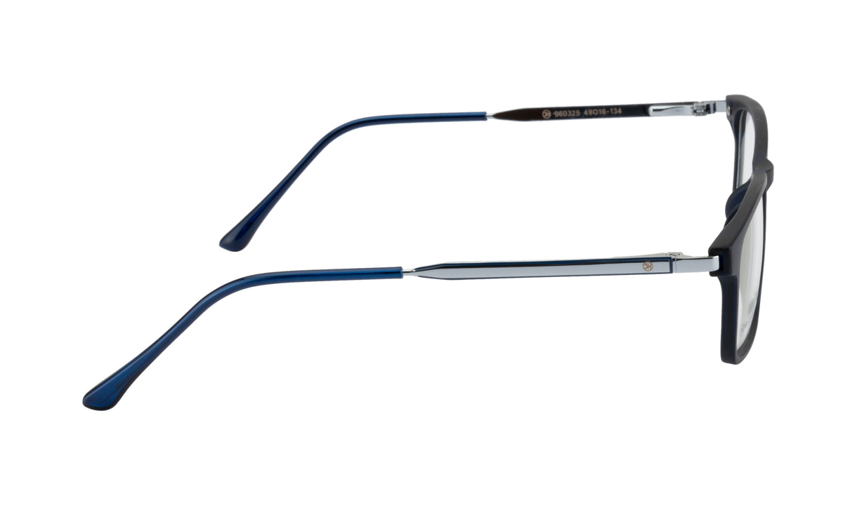 Rectangle Eyeglass Frames | Unisex | Dark Blue | Premium TR & Metal Build |Spring Hinged