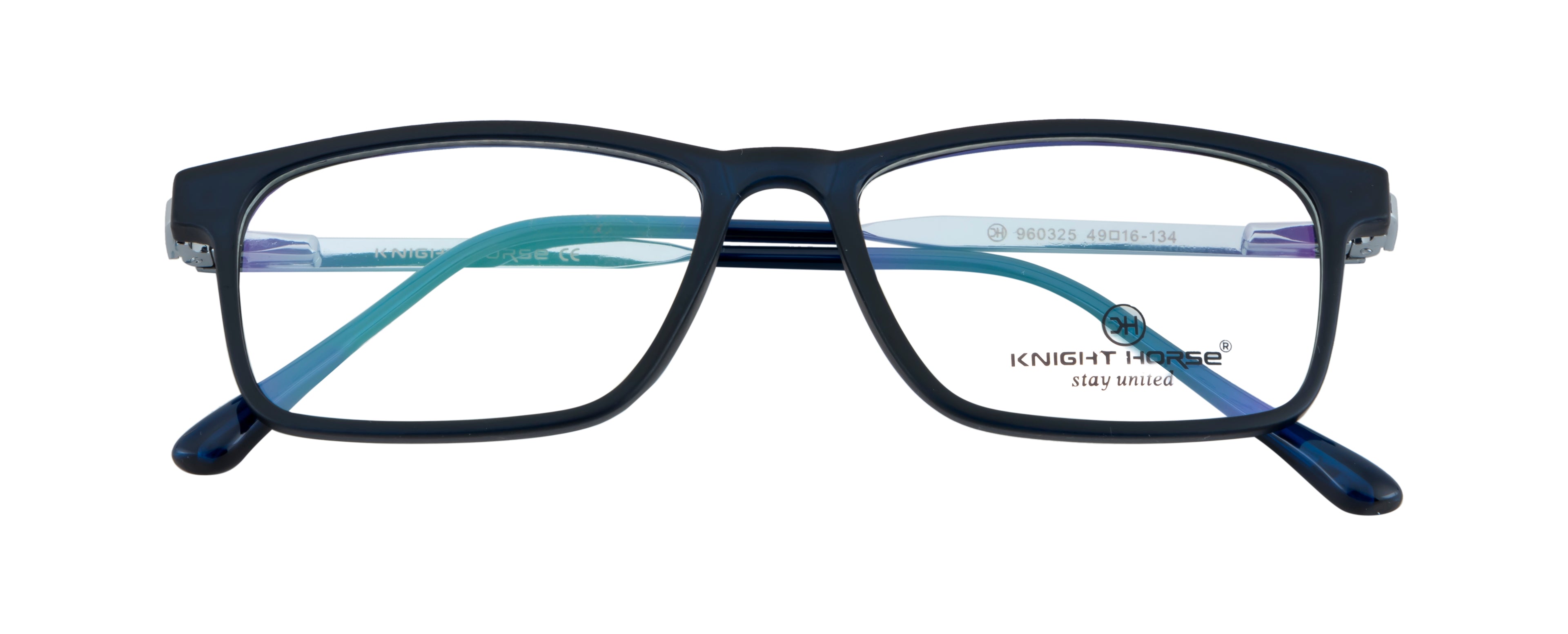 Rectangle Eyeglass Frames | Unisex | Dark Blue | Premium TR & Metal Build |Spring Hinged