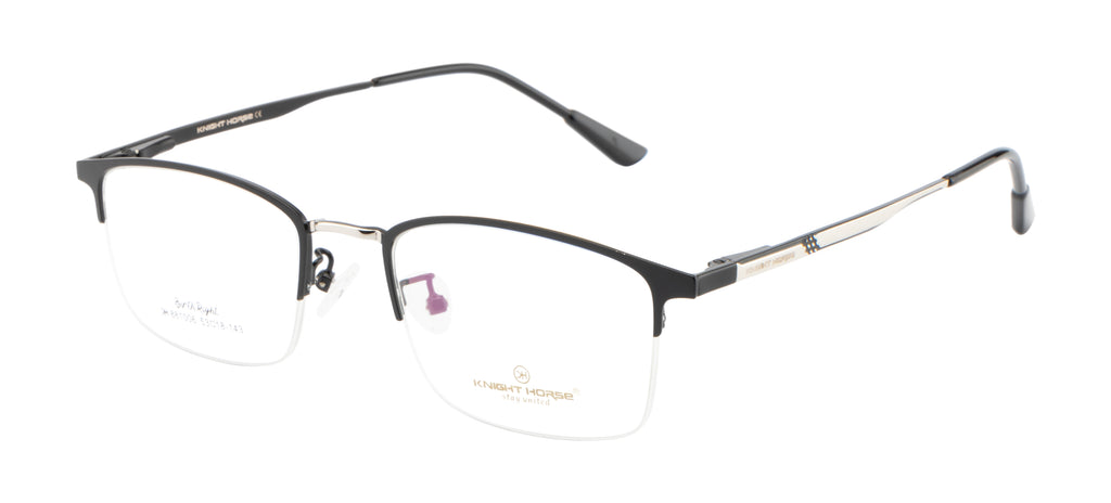 A Rectangular-Shaped Eyewear Metal Frame In Black Color