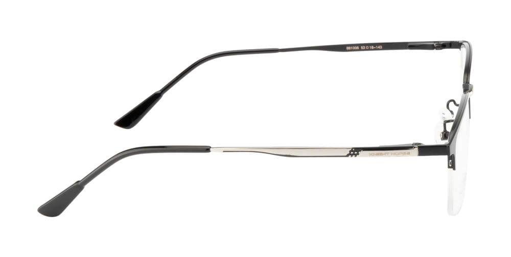 A Rectangular-Shaped Eyewear Metal Frame In Black Color