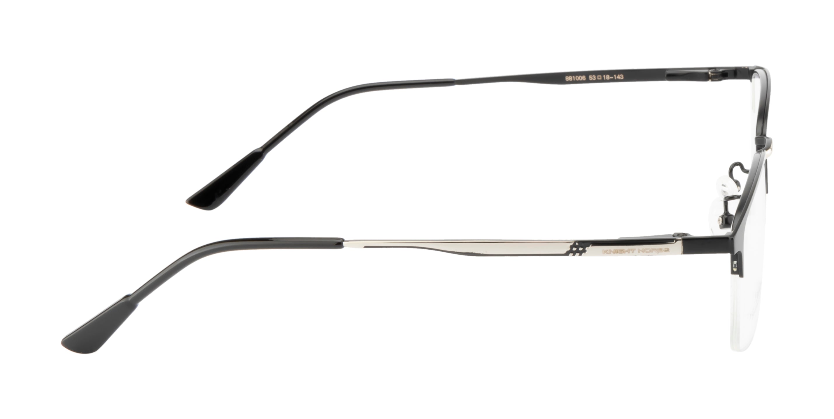 A Rectangular-Shaped Eyewear Metal Frame In Black Color