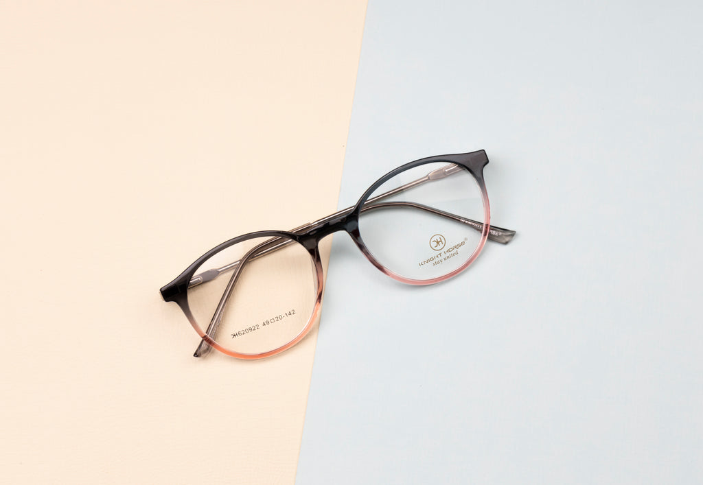 Black & Pink Round Tr Frame With Silver Metal Accent