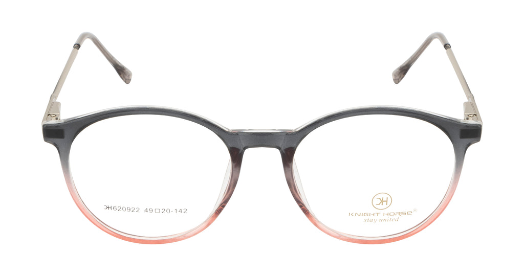 Black & Pink Round Tr Frame With Silver Metal Accent