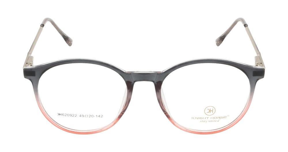 Black & Pink Round Tr Frame With Silver Metal Accent