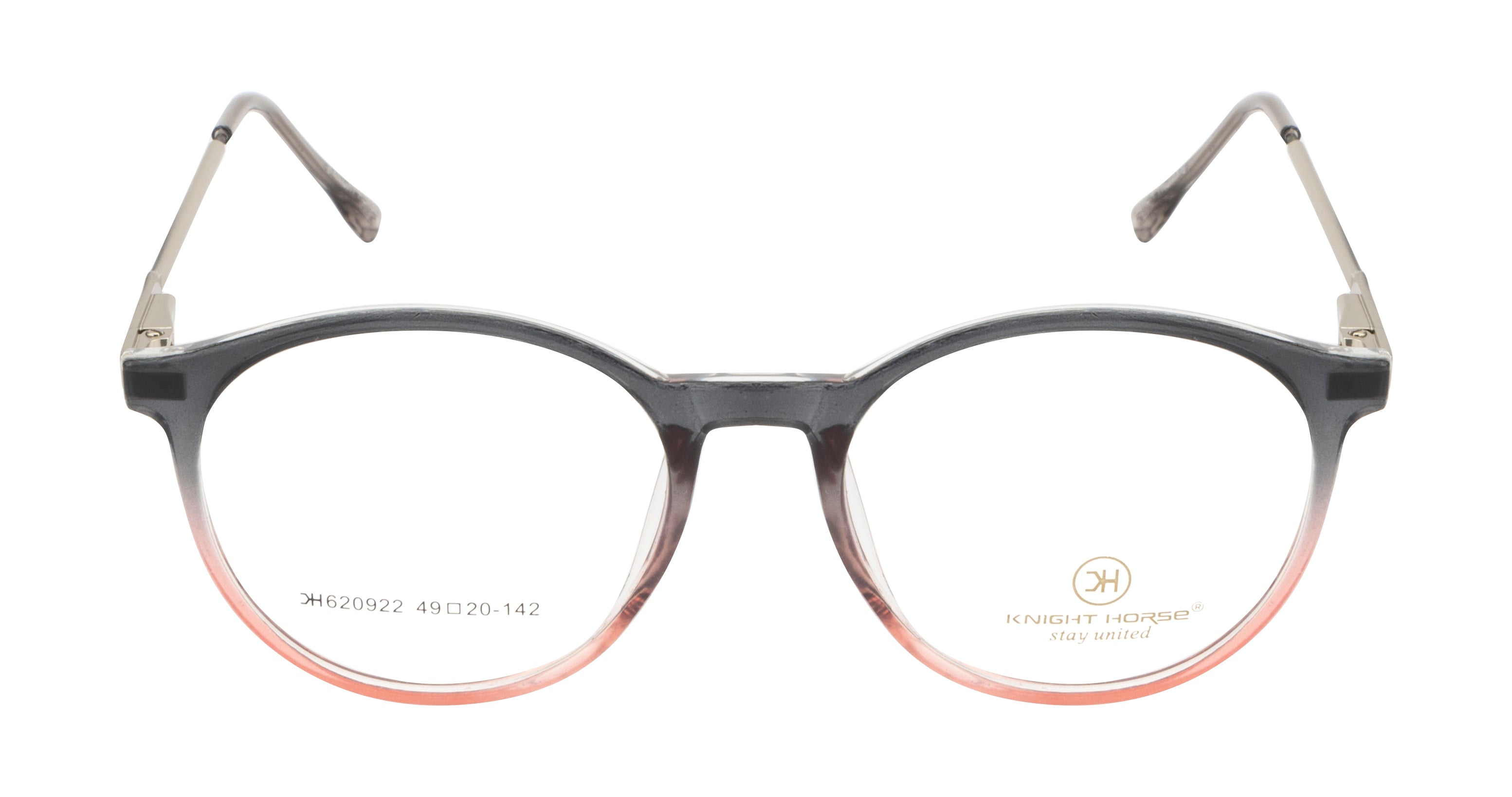 Black & Pink Round Tr Frame With Silver Metal Accent