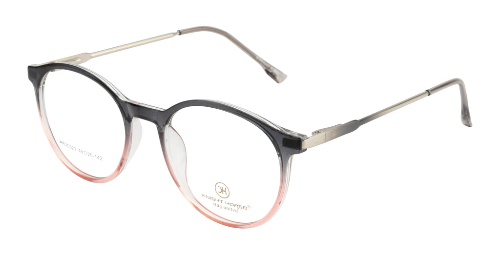 Black & Pink Round Tr Frame With Silver Metal Accent