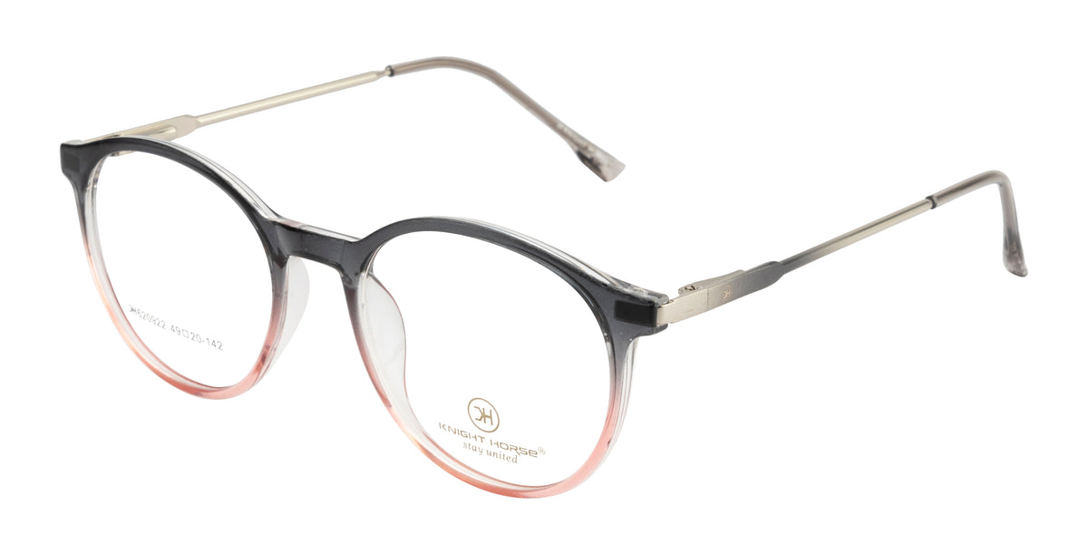 Black & Pink Round Tr Frame With Silver Metal Accent