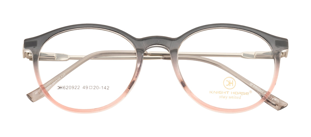 Black & Pink Round Tr Frame With Silver Metal Accent