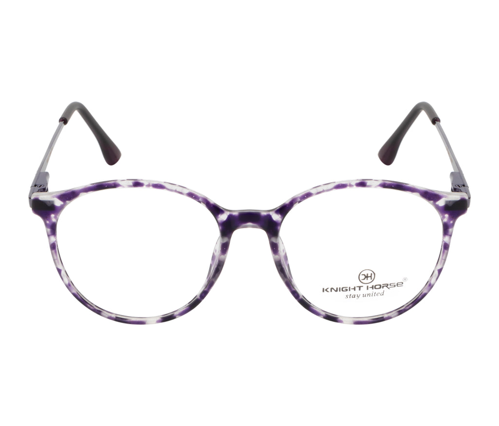 Round Eyewear with Metal Sides and Spring Hinges | Purple