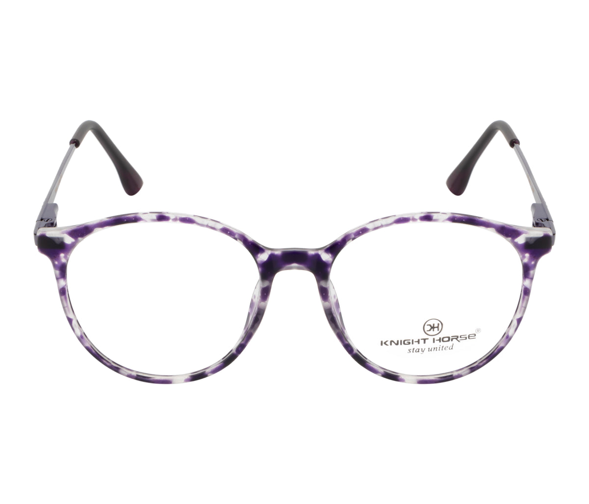 Round Eyewear with Metal Sides and Spring Hinges | Purple