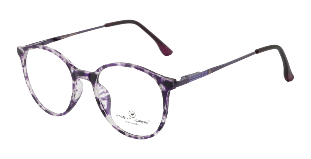 Round Eyewear with Metal Sides and Spring Hinges | Purple