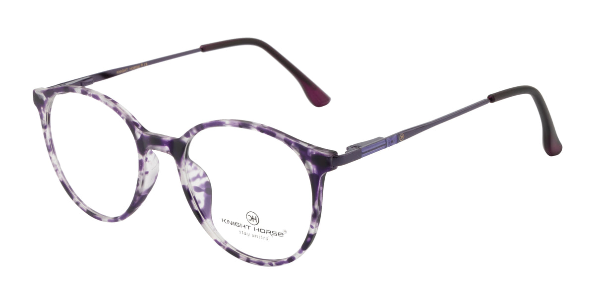 Round Eyewear with Metal Sides and Spring Hinges | Purple