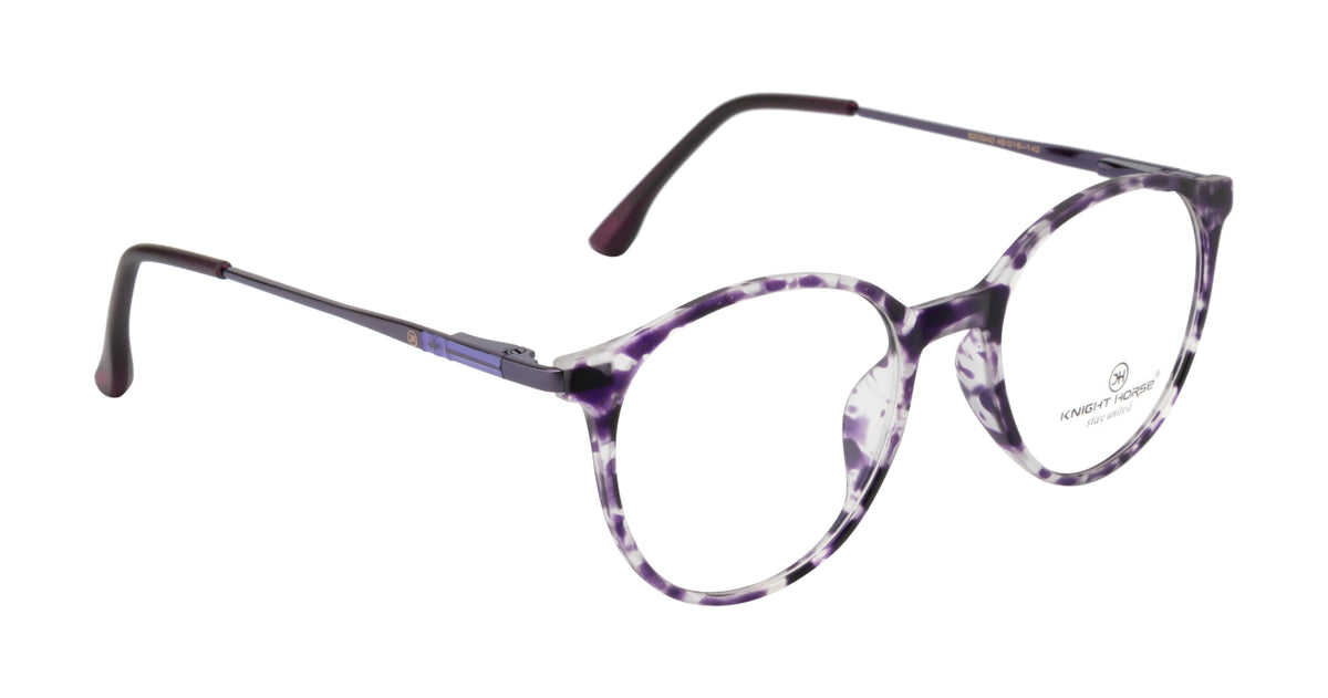 Round Eyewear with Metal Sides and Spring Hinges | Purple